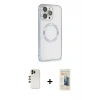 MARSİLYAN™- iPhone 13 Pro Max Kılıf Ahenk Işık Serisi - Siyah 6D Mat Seramik Hayalet Nano Ekran Koruyucu + Shine Kamera Lens - GD