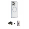 MARSİLYAN™- iPhone 13 Pro Max Kılıf Ahenk Işık Serisi - Siyah Bilvis 3D Mat Cam Ekran Koruyucu + Raze Metal Kamera Lens - GD