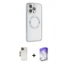 MARSİLYAN™- iPhone 13 Pro Max Kılıf Ahenk Işık Serisi - Siyah Bilvis 5in1 3D Magic Cam Ekran Koruyucu + Shine Kamera Lens - GD