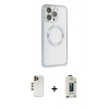 MARSİLYAN™- iPhone 13 Pro Max Kılıf Ahenk Işık Serisi - Siyah Bilvis Hayalet Cam Ekran Koruyucu + Shine Kamera Lens - GD