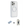 MARSİLYAN™- iPhone 13 Pro Max Kılıf Ahenk Işık Serisi - Siyah Bilvis Hayalet Cam Ekran Koruyucu + Shine Kamera Lens Koruma Cam - MI