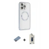 MARSİLYAN™- iPhone 13 Pro Max Kılıf Ahenk Işık Serisi - Siyah Bilvis Hayalet Cam Ekran Koruyucu + Shine Kamera Lens Koruma Cam - PE