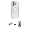 MARSİLYAN™- iPhone 13 Pro Max Kılıf Ahenk Işık Serisi - Siyah Bilvis Hayalet Cam Ekran Koruyucu + Shine Kamera Lens Koruma Cam - MI