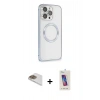 MARSİLYAN™- iPhone 13 Pro Max Kılıf Ahenk Işık Serisi - Siyah Joko 5D Cam + Pers Alüminyum Kamera Lens - GD