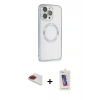 MARSİLYAN™- iPhone 13 Pro Max Kılıf Ahenk Işık Serisi - Siyah Joko 5D Cam + Pers Alüminyum Kamera Lens - KI