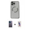 MARSİLYAN™- iPhone 13 Pro Max Kılıf Ahenk Işık Serisi - Siyah Joko 5D Cam + Neon Fosforlu Kamera Lens - MI