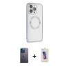 MARSİLYAN™- iPhone 13 Pro Max Kılıf Ahenk Işık Serisi - Siyah Joko 5D Cam + Neon Fosforlu Kamera Lens - MI