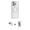MARSİLYAN™- iPhone 13 Pro Max Kılıf Ahenk Işık Serisi - Siyah Joko 5D Cam + Pers Alüminyum Kamera Lens - GI