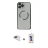 MARSİLYAN™- iPhone 13 Pro Max Kılıf Ahenk Işık Serisi - Siyah Joko 5D Cam + Pers Alüminyum Kamera Lens - GI