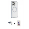 MARSİLYAN™- iPhone 13 Pro Max Kılıf Ahenk Işık Serisi - Siyah Joko 5D Cam + Pers Alüminyum Kamera Lens - LT