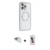 MARSİLYAN™- iPhone 13 Pro Max Kılıf Ahenk Işık Serisi - Siyah Joko 5D Cam + Pers Alüminyum Kamera Lens - SABE