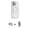 MARSİLYAN™- iPhone 13 Pro Max Kılıf Ahenk Işık Serisi - Siyah Joko 5D Cam + Rainbow Kamera Lens Koruma Cam - BZ
