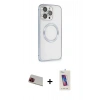 MARSİLYAN™- iPhone 13 Pro Max Kılıf Ahenk Işık Serisi - Siyah Joko 5D Cam + Rainbow Kamera Lens Koruma Cam - KI