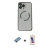 MARSİLYAN™- iPhone 13 Pro Max Kılıf Ahenk Işık Serisi - Siyah Joko 5D Cam + Shine Kamera Lens Koruma Cam - GI