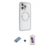 MARSİLYAN™- iPhone 13 Pro Max Kılıf Ahenk Işık Serisi - Siyah Joko 5D Cam + Shine Kamera Lens Koruma Cam - GI