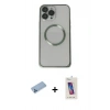 MARSİLYAN™- iPhone 13 Pro Max Kılıf Ahenk Işık Serisi - Siyah Joko 5D Cam + Shine Kamera Lens Koruma Cam - MI