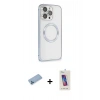 MARSİLYAN™- iPhone 13 Pro Max Kılıf Ahenk Işık Serisi - Siyah Joko 5D Cam + Shine Kamera Lens Koruma Cam - MI