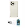 MARSİLYAN™- iPhone 13 Pro Max Kılıf Ahenk Işık - Siyah 18D Cam Ekran Koruyucu + Rainbow Kamera Lens Koruma Cam - KI