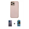 MARSİLYAN™- iPhone 13 Pro Max Kılıf Ahenk Işık - Siyah 18D Cam Ekran Koruyucu + Neon Fosforlu Kamera Lens - MI