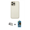 MARSİLYAN™- iPhone 13 Pro Max Kılıf Ahenk Işık - Siyah 18D Cam Ekran Koruyucu + Mor Rainbow Kamera Lens Koruma Cam