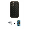MARSİLYAN™- iPhone 13 Pro Max Kılıf Ahenk Işık - Siyah 18D Cam Ekran Koruyucu + Pers Alüminyum Kamera Lens - SABE
