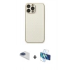 MARSİLYAN™- iPhone 13 Pro Max Kılıf Ahenk Işık - Siyah 3D Antistatik Cam Ekran Koruyucu + Pers Alüminyum Kamera Lens - LT