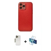 MARSİLYAN™- iPhone 13 Pro Max Kılıf Ahenk Işık - Siyah 3D Antistatik Cam Ekran Koruyucu + Shine Kamera Lens - GD