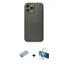 MARSİLYAN™- iPhone 13 Pro Max Kılıf Ahenk Işık - Siyah 3D Antistatik Cam Ekran Koruyucu + Shine Kamera Lens Koruma Cam - MI