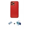 MARSİLYAN™- iPhone 13 Pro Max Kılıf Ahenk Işık - Siyah 3D Antistatik Cam Ekran Koruyucu + Shine Kamera Lens Koruma Cam - MI