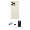 MARSİLYAN™- iPhone 13 Pro Max Kılıf Ahenk Işık - Siyah 3D Antistatik Hayalet Cam Ekran Koruyucu + Shine Kamera Lens Koruma Cam - MI