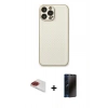MARSİLYAN™- iPhone 13 Pro Max Kılıf Ahenk Işık - Siyah 3D Antistatik Hayalet Cam Ekran Koruyucu + Pers Alüminyum Kamera Lens - KI