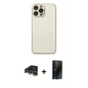 MARSİLYAN™- iPhone 13 Pro Max Kılıf Ahenk Işık - Siyah 3D Antistatik Hayalet Cam Ekran Koruyucu + Raze Metal Kamera Lens - GD