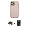 MARSİLYAN™- iPhone 13 Pro Max Kılıf Ahenk Işık - Siyah 3D Antistatik Hayalet Cam Ekran Koruyucu + Raze Metal Kamera Lens - GD