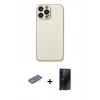 MARSİLYAN™- iPhone 13 Pro Max Kılıf Ahenk Işık - Siyah 3D Antistatik Hayalet Cam Ekran Koruyucu + Renkli Kamera Lens Koruma Cam - YL