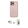 MARSİLYAN™- iPhone 13 Pro Max Kılıf Ahenk Işık - Siyah 6D Mat Seramik Hayalet Nano Ekran Koruyucu + Pers Alüminyum Kamera Lens - GD