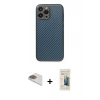 MARSİLYAN™- iPhone 13 Pro Max Kılıf Ahenk Işık - Siyah 6D Mat Seramik Hayalet Nano Ekran Koruyucu + Pers Alüminyum Kamera Lens - GD