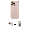 MARSİLYAN™- iPhone 13 Pro Max Kılıf Ahenk Işık - Siyah 6D Mat Seramik Hayalet Nano Ekran Koruyucu + Pers Alüminyum Kamera Lens - KI