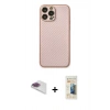 MARSİLYAN™- iPhone 13 Pro Max Kılıf Ahenk Işık - Siyah 6D Mat Seramik Hayalet Nano Ekran Koruyucu + Pers Alüminyum Kamera Lens - GI