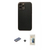 MARSİLYAN™- iPhone 13 Pro Max Kılıf Ahenk Işık - Siyah 6D Mat Seramik Hayalet Nano Ekran Koruyucu + Renkli Kamera Lens Koruma Cam - SI