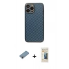 MARSİLYAN™- iPhone 13 Pro Max Kılıf Ahenk Işık - Siyah 6D Mat Seramik Hayalet Nano Ekran Koruyucu + Shine Kamera Lens Koruma Cam - GI