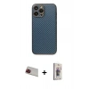 MARSİLYAN™- iPhone 13 Pro Max Kılıf Ahenk Işık - Siyah Bilvis 3D Cam Ekran Koruyucu + Rainbow Kamera Lens Koruma Cam - KI