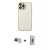 MARSİLYAN™- iPhone 13 Pro Max Kılıf Ahenk Işık - Siyah Bilvis 3D Cam Ekran Koruyucu + Rainbow Kamera Lens Koruma Cam - KI