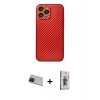 MARSİLYAN™- iPhone 13 Pro Max Kılıf Ahenk Işık - Siyah Bilvis 3D Cam Ekran Koruyucu + Rainbow Kamera Lens Koruma Cam - KI