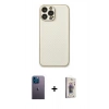 MARSİLYAN™- iPhone 13 Pro Max Kılıf Ahenk Işık - Siyah Bilvis 3D Cam Ekran Koruyucu + Neon Fosforlu Kamera Lens - MI