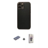 MARSİLYAN™- iPhone 13 Pro Max Kılıf Ahenk Işık - Siyah Bilvis 3D Cam Ekran Koruyucu + Renkli Kamera Lens Koruma Cam - MI