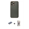 MARSİLYAN™- iPhone 13 Pro Max Kılıf Ahenk Işık - Siyah Bilvis 3D Cam Ekran Koruyucu + Renkli Kamera Lens Koruma Cam - MI