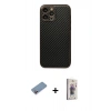 MARSİLYAN™- iPhone 13 Pro Max Kılıf Ahenk Işık - Siyah Bilvis 3D Cam Ekran Koruyucu + Pembe Shine Kamera Lens Koruma Cam