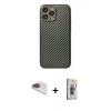 MARSİLYAN™- iPhone 13 Pro Max Kılıf Ahenk Işık - Siyah Bilvis 3D Cam Ekran Koruyucu + Pers Alüminyum Kamera Lens - GI