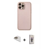 MARSİLYAN™- iPhone 13 Pro Max Kılıf Ahenk Işık - Siyah Bilvis 3D Cam Ekran Koruyucu + Pers Alüminyum Kamera Lens - GD