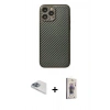 MARSİLYAN™- iPhone 13 Pro Max Kılıf Ahenk Işık - Siyah Bilvis 3D Cam Ekran Koruyucu + Pers Alüminyum Kamera Lens - SABE